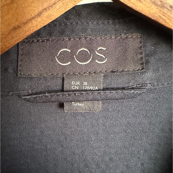 COS Seersucker Blouson Jacket Small Navy - Picture 5 of 6